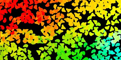 Dark green, red vector pattern with abstract shapes.