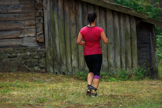 City Riga, Latvia. Run race, people were engaged in sports activities. Overcoming various obstacles and running.