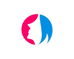 Abstract beauty face woman with circle shape