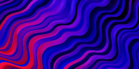 Light Blue, Red vector background with bent lines. Bright illustration with gradient circular arcs. Template for your UI design.