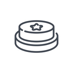 Button with Star line icon. Press Button vector outline sign.