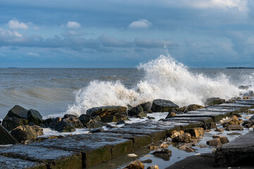 Big stormy waves on the black sea, Poti, Georgia