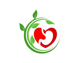 Love healthy stomach with circle tree branch