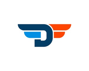 D Letter with wings logo