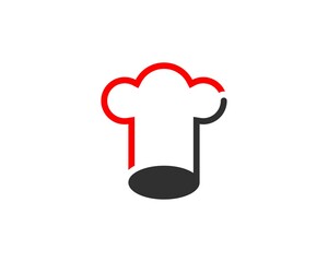 Collaboration chef hat with note music