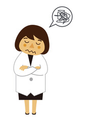 女性医師のイラスト。医療関係の素材。