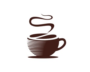 Hot coffee abstract silhouette