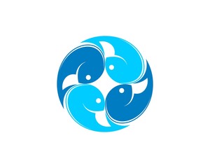 Blue fish with circular curve shape