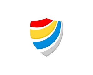 Fototapeta premium Abstract shield with curve slices