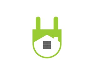 Green jack electrical with house inside