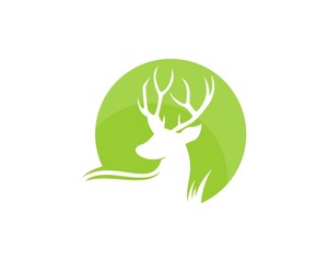 Deer with green circle background