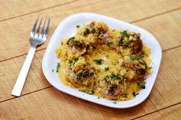 Sev Batata Puri - popular indian snacks or street food