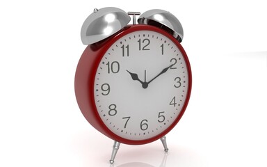 3D illustration of  clock on white background