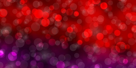 Dark Blue, Red vector pattern with circles. Glitter abstract illustration with colorful drops. New template for your brand book.