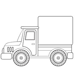 truck sketch, coloring book, cartoon illustration, vector illustration, isolated object on white background,