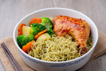 roast chicken noodle - asian food style