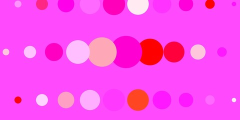 Dark Pink, Yellow vector layout with circle shapes. Illustration with set of shining colorful abstract spheres. Design for your commercials.