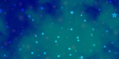 Light BLUE vector background with small and big stars. Colorful illustration with abstract gradient stars. Best design for your ad, poster, banner.