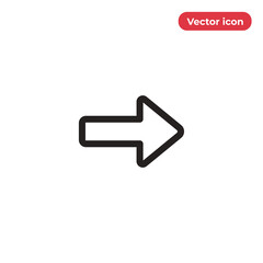 Right arrow icon vector. Next sign