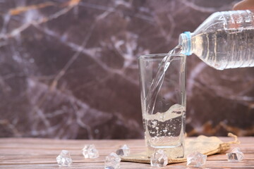 water pouring into glass