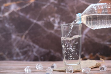 water pouring into glass