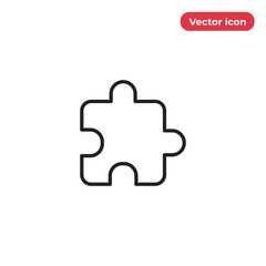 Puzzle piece icon vector. Puzzle sign