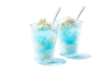 青空ゼリーをシャーベットにしました