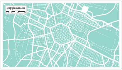 Reggio Emilia Italy City Map in Retro Style. Outline Map.