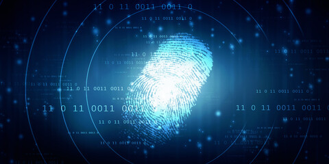Fingerprint Scanning Technology Concept 2d Illustration