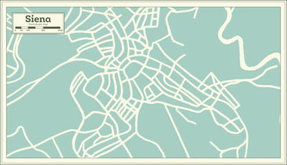 Siena Italy City Map in Retro Style. Outline Map. - obrazy, fototapety, plakaty