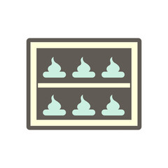 Baking machine in food processing production vector icon design on white background.