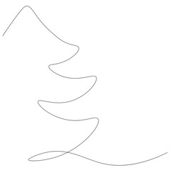 Christmas background with tree line drawing vector illustration 