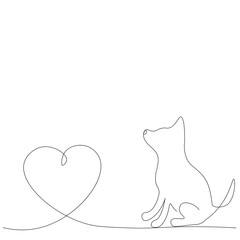 Cute dog heart love vector illustration 
