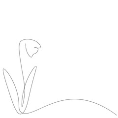 Flower on white background. Vector illustration