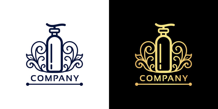 Luxury royal style perfume or shampoo company logo