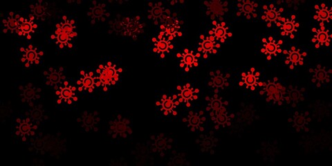 Dark red, yellow vector template with flu signs.