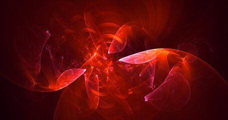 3D rendering abstract multicolor fractal light background