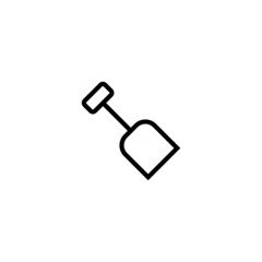 Shovel icon  in black line style icon, style isolated on white background
