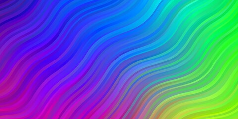 Dark Multicolor vector background with curved lines. Abstract illustration with gradient bows. Pattern for commercials, ads.