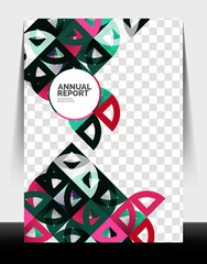 Business flyer annual report, circle and triangle shapes modern design