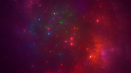 3D rendering abstract multicolor fractal light background