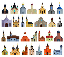 Church vector cartoon set icon. Vector illustration religion building on white background. Isolated cartoon set icon church.