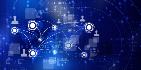 2d illustration Business Network concept
