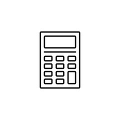Calculator Black Line Icon. Simple and minimalist. Thin and Outline Style. Can use for web, apps, or logo. Vector illustration. Home Electronic Icon.