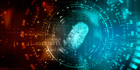 Fingerprint Scanning Technology Concept 2d Illustration