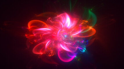 3D rendering abstract colorful fractal light background