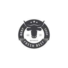 black angus logo design template. Cow farm logo design, head cow cattle logo, cow vector illustrations.
