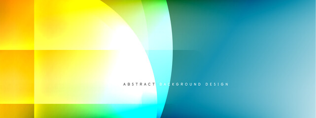 Vector abstract background - circle and cross on fluid gradient with shadows and light effects. Techno or business shiny design templates for text