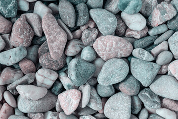 river stones background, nature concept, top view, close up