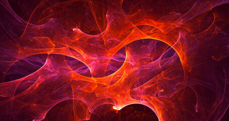 3D rendering abstract multicolor fractal light background